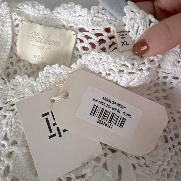 DOEN Annalisa Hand Crocheted Floral Mini Dress Off White Pearl NEW with tags - Picture 5 of 8